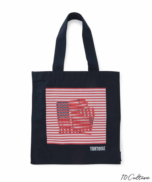 ADAM ET ROPE' 10C TORTOISE キャンバストートバッグ 黒 ADAM ET ROPE'(アダムエロペ)の「【10 Culture×Tortoise】TOTE