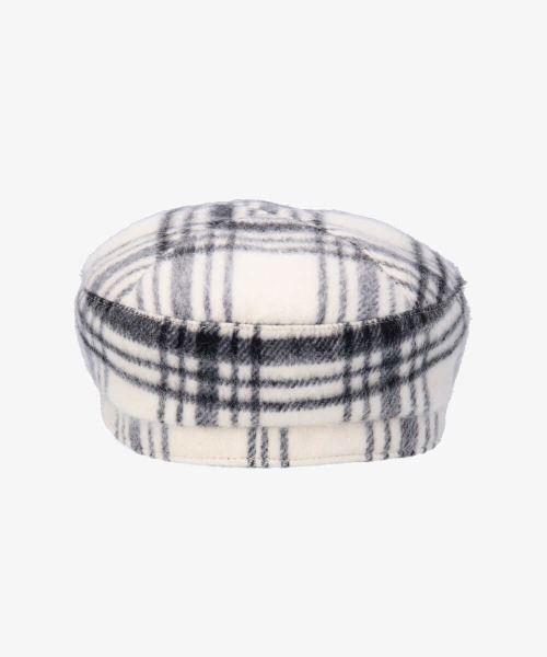 Chapeau d' O（シャポードオー）の「Chapeau d' O Shaggy Check Marine Cas（キャスケット・レディース・ホワイト系/グリーン/ブルー・M/57.5cm）」の13枚目の写真