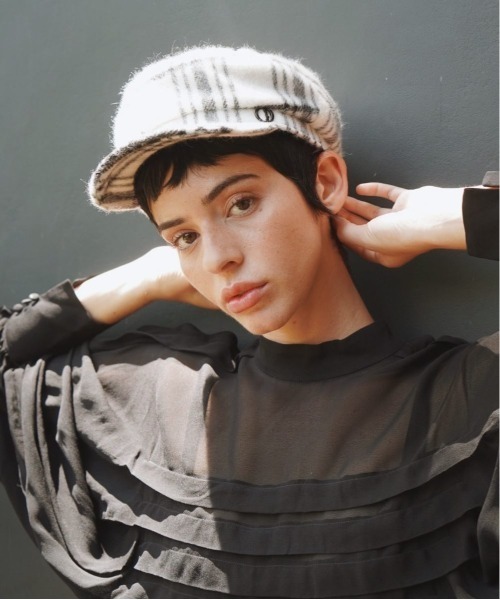 Chapeau d' O（シャポードオー）の「Chapeau d' O Shaggy Check Marine Cas（キャスケット・レディース・ホワイト系/グリーン/ブルー・M/57.5cm）」の22枚目の写真