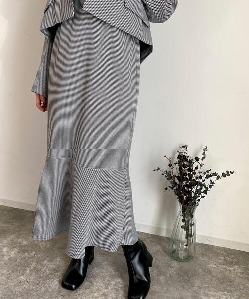 MLI'A(エムリア)の「マーメイドスカート/千鳥格子柄あり(セットアップ対応)(スカート・レディース・モカ/ホワイト系5/ブラック/グリーン/ブラウン系9/イエロー・FREE)」の15枚目の写真