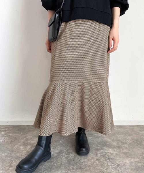 MLI'A(エムリア)の「マーメイドスカート/千鳥格子柄あり(セットアップ対応)(スカート・レディース・モカ/ホワイト系5/ブラック/グリーン/ブラウン系9/イエロー・FREE)」の17枚目の写真