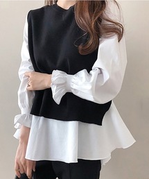 AMELY | ニットベストツーピーストップス(ベスト)