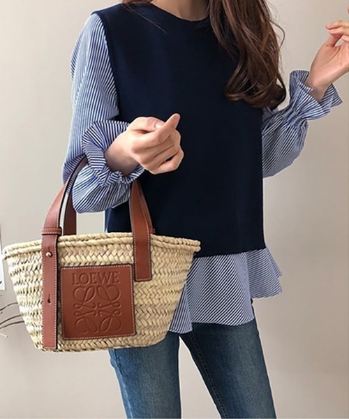 AMELY（エミリー）の「ニットベストツーピーストップス（ベスト・レディース・ブラック/グレー/ブルー・フリー）」の12枚目の写真