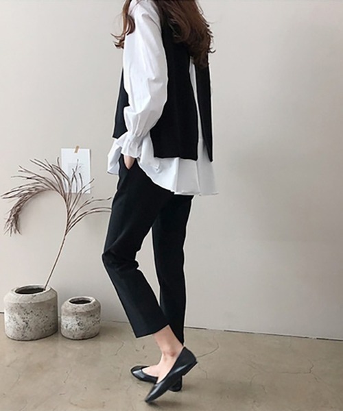 AMELY（エミリー）の「ニットベストツーピーストップス（ベスト・レディース・ブラック/グレー/ブルー・フリー）」の13枚目の写真