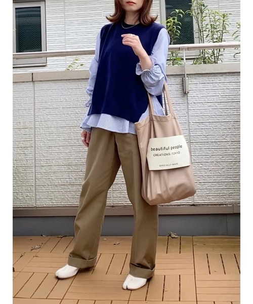 AMELY（エミリー）の「ニットベストツーピーストップス（ベスト・レディース・ブラック/グレー/ブルー・フリー）」の22枚目の写真