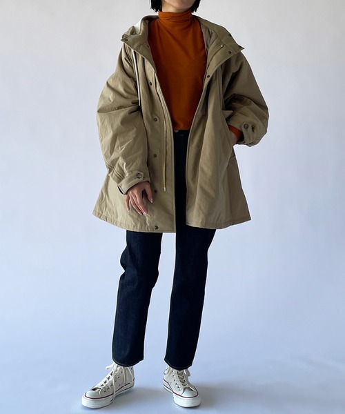 UNFIL(アンフィル)の「【unfil】メリノジャージー タートルネックTシャツ WOMEN(ニット/セーター・レディース・チャコール/オレンジ/オフホワイト・0)」の6枚目の写真