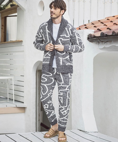 【未使用】1piu1uguale3総柄パンツ_グレージュ_限定価格 未使用】1piu1uguale3総柄パンツ_グレージュ_限定価格 未使用