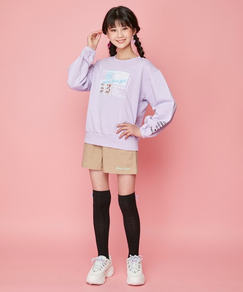 JENNI love（ジェニィラブ）の「ベロアリボンケーブルハイソックス（ソックス/靴下・キッズ・ブラック/グレー/ベージュ・22-24cm/19-21cm）」の7枚目の写真