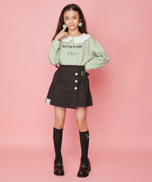 JENNI love（ジェニィラブ）の「ベロアリボンケーブルハイソックス（ソックス/靴下・キッズ・ブラック/グレー/ベージュ・22-24cm/19-21cm）」の5枚目の写真