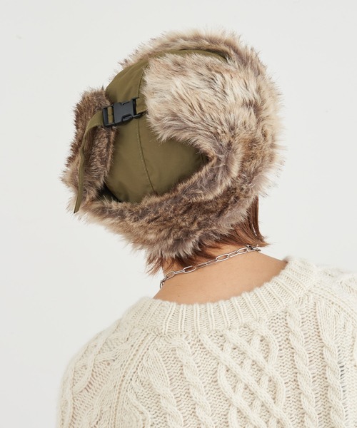 CIAOPANIC TYPY（チャオパニックティピー）の「フライトハット（ハット・レディース・ブラック/カーキ・ONE SIZE）」の3枚目の写真