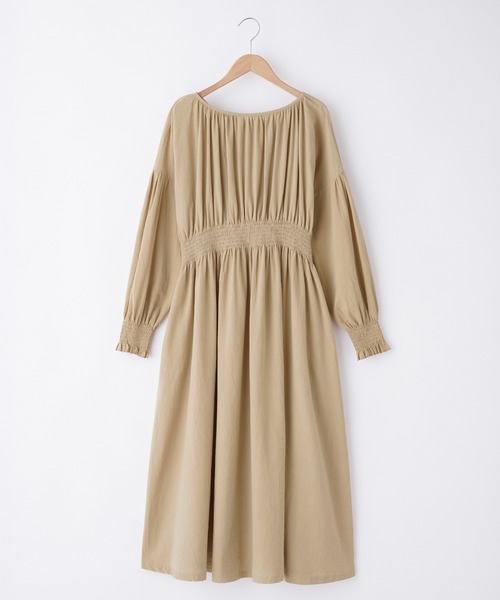 mikke（ミッケ）の「3WAYリボンウエストシャーリングボリュームスリーブワンピース（ワンピース・レディース・ブラック/ベージュ/ブラウン・FREE）」の10枚目の写真