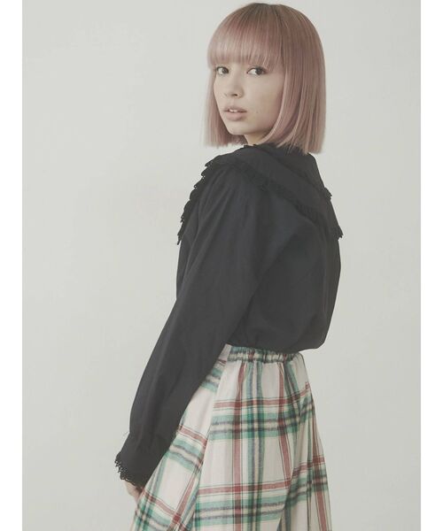 merry jenny(メリージェニー)の「スカラップダブルレースブラウス(シャツ/ブラウス・レディース・ブラック/ベージュ/オフホワイト・FREE)」の10枚目の写真