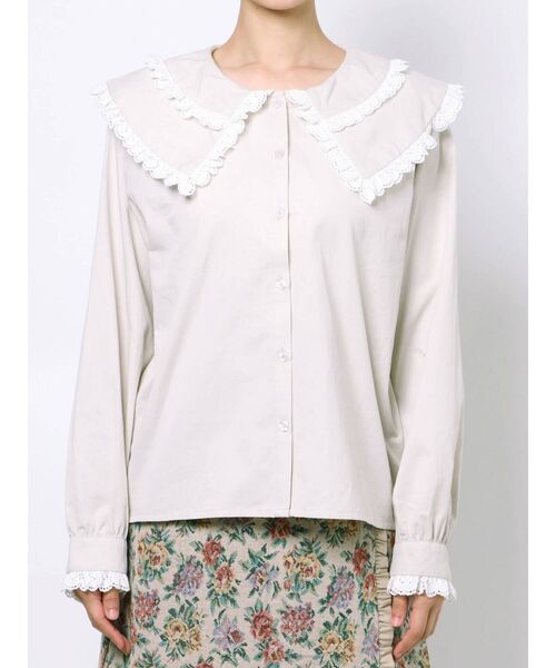 merry jenny 新品 ホワイト スカラップダブルレースブラウス merry jenny スカラップダブルレースブラウス（オフホワイト