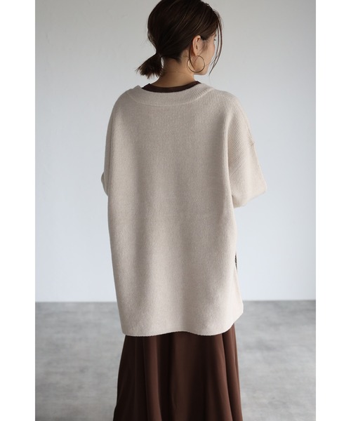 Bonjour Sagan（ボンジュールサガン）の「サイドスリットニット（ニット/セーター・レディース・グレー/アイボリー/ベージュ/ピンク系その他・FREE）」の6枚目の写真