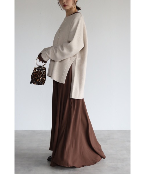 Bonjour Sagan（ボンジュールサガン）の「サイドスリットニット（ニット/セーター・レディース・グレー/アイボリー/ベージュ/ピンク系その他・FREE）」の7枚目の写真