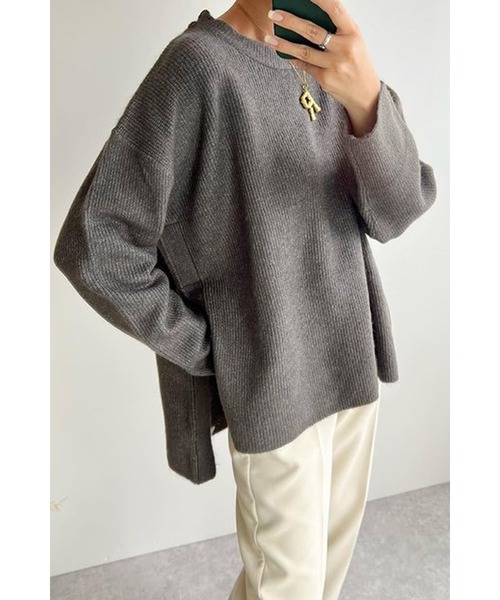 Bonjour Sagan（ボンジュールサガン）の「サイドスリットニット（ニット/セーター・レディース・グレー/アイボリー/ベージュ/ピンク系その他・FREE）」の21枚目の写真