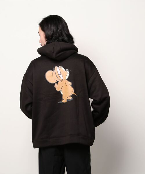ALWAYS GOOD TIME（オルウェイズグッドタイム）の「【TOM & JERRY/トムとジェリー】裏起毛 ビッグシルエット プルオーバーパーカー（パーカー・メンズ・ブルーグレー/ブラウン/ブラック/ホワイト・M/L/LL）」の6枚目の写真