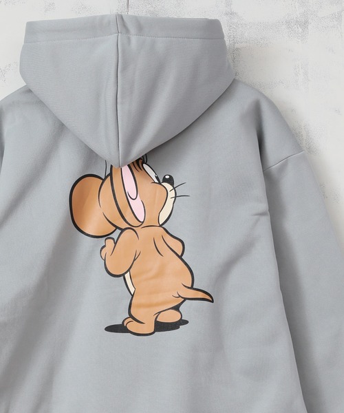 ALWAYS GOOD TIME（オルウェイズグッドタイム）の「【TOM & JERRY/トムとジェリー】裏起毛 ビッグシルエット プルオーバーパーカー（パーカー・メンズ・ブルーグレー/ブラウン/ブラック/ホワイト・M/L/LL）」の4枚目の写真