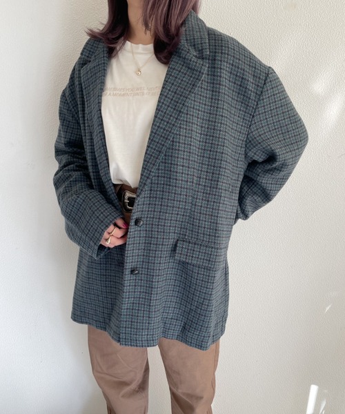 nemne store（ネンネストア）の「サイクリングをするシングルオーバージャケット（テーラードジャケット・レディース・ダークブラウン/ベージュ/グレー・SMALL/MEDIUM）」の9枚目の写真