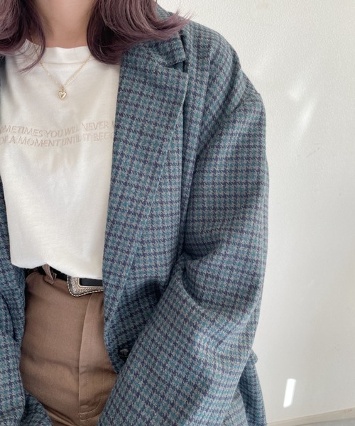 nemne store（ネンネストア）の「サイクリングをするシングルオーバージャケット（テーラードジャケット・レディース・ダークブラウン/ベージュ/グレー・SMALL/MEDIUM）」の10枚目の写真