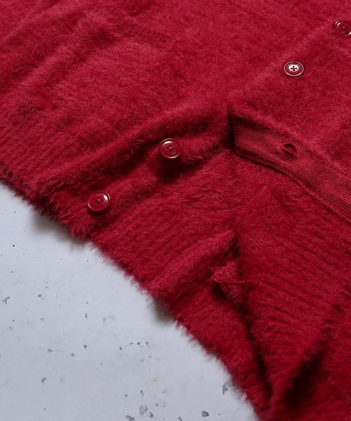 SPINNS（スピンズ）の「【ゆったりシルエット】ドロップショルダーシャギーニット ルーズカーディガン（カーディガン/ボレロ・メンズ・ブラック/イエロー/ダークグリーン/チャコール/レッド/ロイヤルブルー/サックスブルー/グリーン/ブラウン・ONESIZE）」の16枚目の写真