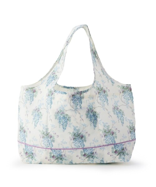 LAURA ASHLEY(ローラアシュレイ)の「ウィステリア柄 マーケットトート(エコバッグ/サブバッグ・レディース・ライトパープル/ワイン系・00)」の8枚目の写真