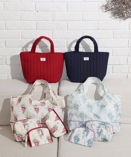 LAURA ASHLEY(ローラアシュレイ)の「ウィステリア柄 マーケットトート(エコバッグ/サブバッグ・レディース・ライトパープル/ワイン系・00)」の6枚目の写真