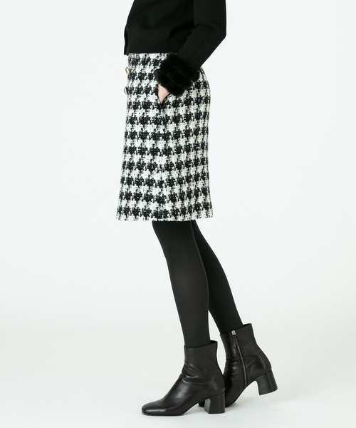 美品　ルルウィルビー LOULOU ツイード　チェック　スカート　千鳥　ロング LOULOU WILLOUGHBY（ルルウィルビー）の「【LOULOU WILLOUGHBY】千鳥