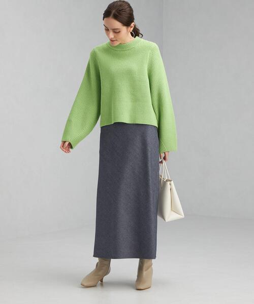 green label relaxing（グリーンレーベルリラクシング）の「フォルム スリーブ クロップド プルオーバー ニット ボーダー（ニット/セーター・レディース・ネイビー/オフホワイト/ライム/その他1・FREE）」の19枚目の写真