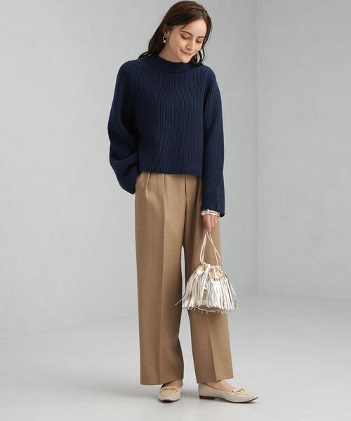 green label relaxing（グリーンレーベルリラクシング）の「フォルム スリーブ クロップド プルオーバー ニット ボーダー（ニット/セーター・レディース・ネイビー/オフホワイト/ライム/その他1・FREE）」の22枚目の写真