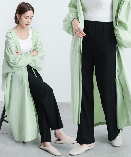 select MOCA（セレクトモカ）の「ジャガードカラーワイドパンツ（その他パンツ・レディース・ブラック/ピンク/オレンジ/ブルー/ライトグリーン・FREE）」の2枚目の写真