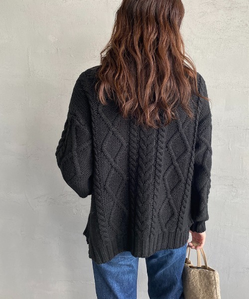 ALLUMER（アリュメール）の「[ALLUMER/アリュメール] ケーブル編み タートルネックニットプルオーバー（ニット/セーター・レディース・ブラック/サックスブルー/イエロー/アイボリー・1）」の21枚目の写真