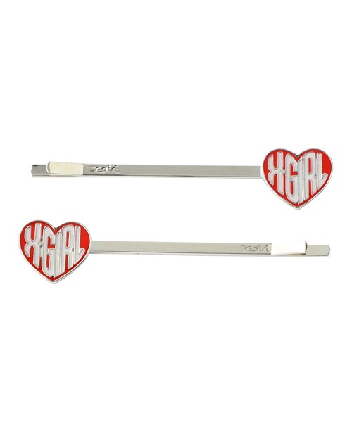 X-girl(エックスガール)の「HEART LOGO PIINS(ヘアピン・レディース・ブラック/レッド/ライトグリーン・ONE SIZE)」の9枚目の写真