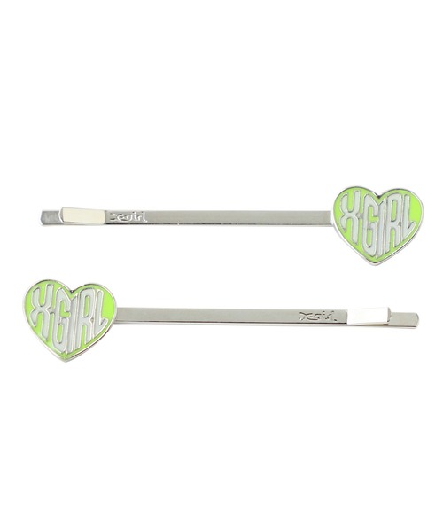 X-girl(エックスガール)の「HEART LOGO PIINS(ヘアピン・レディース・ブラック/レッド/ライトグリーン・ONE SIZE)」の10枚目の写真