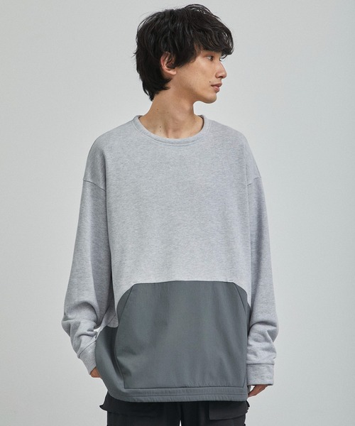 CITY TOKYO（シティトウキョウ）の「コットン･カシミヤスウェットプルオーバー（スウェット・メンズ・ホワイト/ライトグレー・3/2）」の2枚目の写真