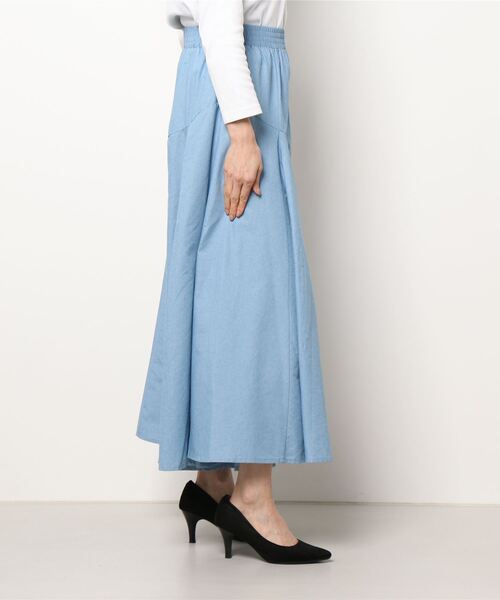 INTERPLANET（インタープラネット）の「ライトデニムパネル切替スカンツ（その他パンツ・レディース・ブラック/インディゴブルー/ブルー・FREE）」の4枚目の写真