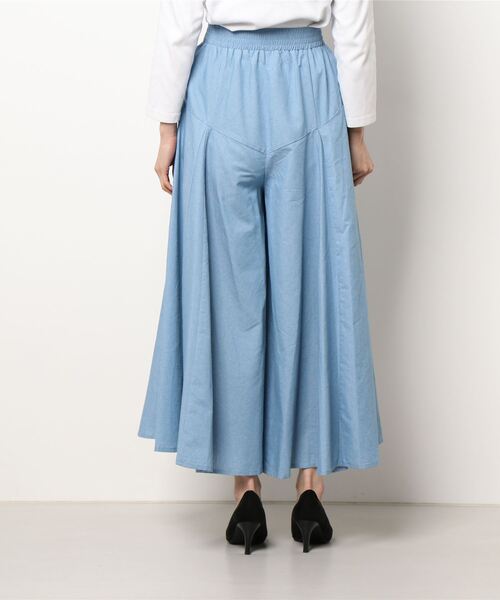 INTERPLANET（インタープラネット）の「ライトデニムパネル切替スカンツ（その他パンツ・レディース・ブラック/インディゴブルー/ブルー・FREE）」の5枚目の写真