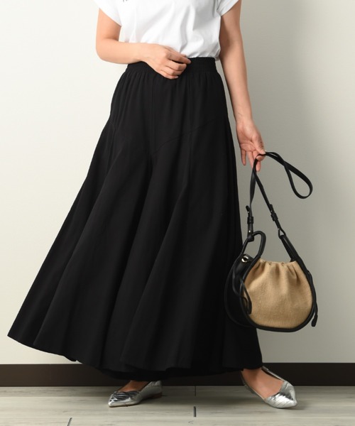 INTERPLANET（インタープラネット）の「ライトデニムパネル切替スカンツ（その他パンツ・レディース・ブラック/インディゴブルー/ブルー・FREE）」の2枚目の写真