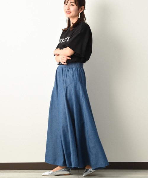 INTERPLANET（インタープラネット）の「ライトデニムパネル切替スカンツ（その他パンツ・レディース・ブラック/インディゴブルー/ブルー・FREE）」の17枚目の写真