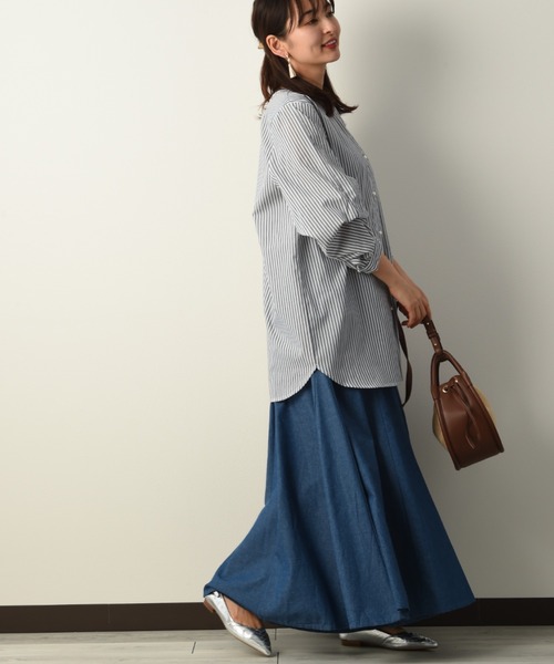 INTERPLANET（インタープラネット）の「ライトデニムパネル切替スカンツ（その他パンツ・レディース・ブラック/インディゴブルー/ブルー・FREE）」の21枚目の写真