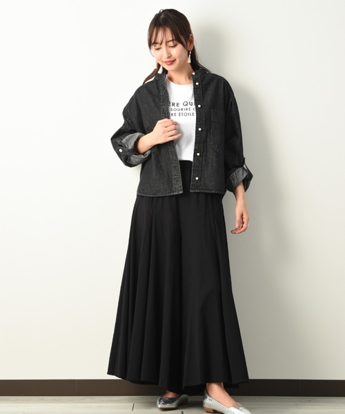 INTERPLANET（インタープラネット）の「ライトデニムパネル切替スカンツ（その他パンツ・レディース・ブラック/インディゴブルー/ブルー・FREE）」の12枚目の写真