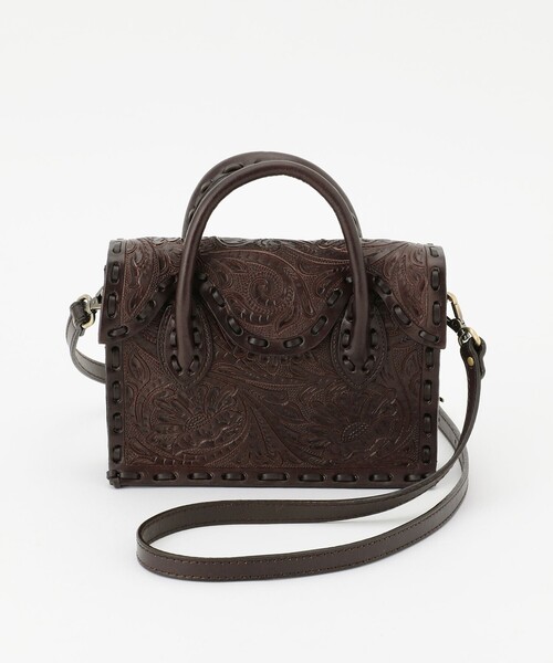 CARVING TRIBES(カービングトライブス)の「SuperminiMaestra(ハンドバッグ・レディース・ブラック/ブラウン/キナリ・FREE)」の1枚目の写真