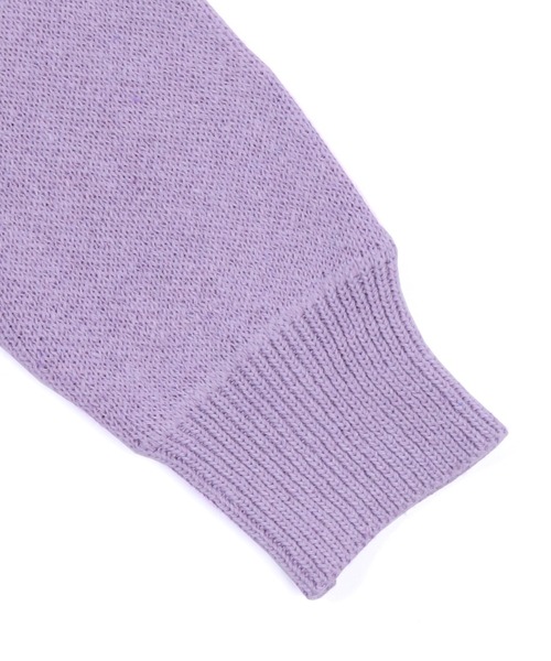 Figments(フィグメンツ)の「クロップドニットパーカー(カーディガン/ボレロ・レディース・ライトパープル/グレー・FREE)」の3枚目の写真