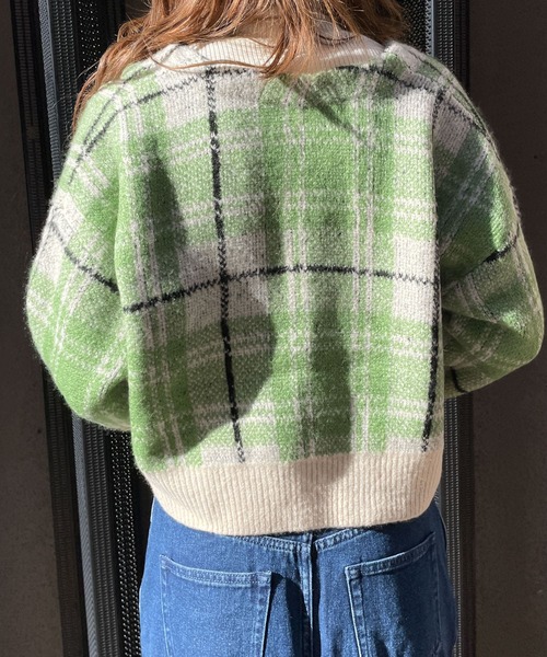 HEYUMM（ヘユム）の「HEYUMM　モヘアライクショートニットカーディガン（カーディガン/ボレロ・レディース・ホワイト系その他/ブルー系その他/ピンク系その他・ONE）」の11枚目の写真