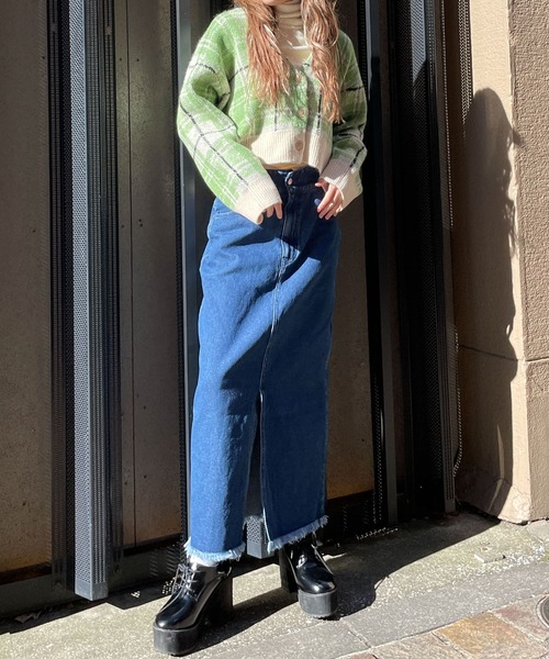 HEYUMM（ヘユム）の「HEYUMM　モヘアライクショートニットカーディガン（カーディガン/ボレロ・レディース・ホワイト系その他/ブルー系その他/ピンク系その他・ONE）」の12枚目の写真