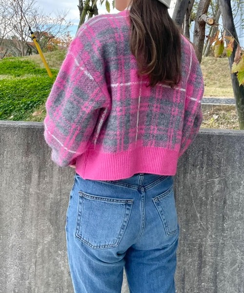 HEYUMM（ヘユム）の「HEYUMM　モヘアライクショートニットカーディガン（カーディガン/ボレロ・レディース・ホワイト系その他/ブルー系その他/ピンク系その他・ONE）」の19枚目の写真