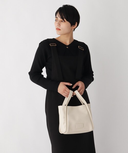 OPAQUE.CLIP（オペークドットクリップ）の「◆ソフトスクエアミニトート【軽量・2WAY・抗菌防臭加工生地使用】（トートバッグ・レディース・グレー/ライトオレンジ系/オフホワイト・00）」の2枚目の写真