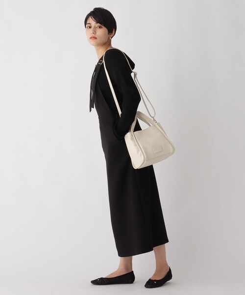 OPAQUE.CLIP（オペークドットクリップ）の「◆ソフトスクエアミニトート【軽量・2WAY・抗菌防臭加工生地使用】（トートバッグ・レディース・グレー/ライトオレンジ系/オフホワイト・00）」の4枚目の写真