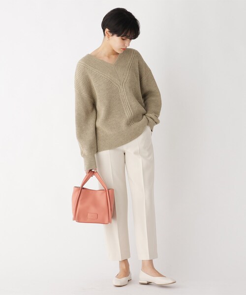 OPAQUE.CLIP（オペークドットクリップ）の「◆ソフトスクエアミニトート【軽量・2WAY・抗菌防臭加工生地使用】（トートバッグ・レディース・グレー/ライトオレンジ系/オフホワイト・00）」の10枚目の写真