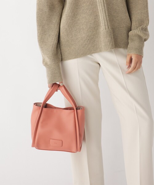 OPAQUE.CLIP（オペークドットクリップ）の「◆ソフトスクエアミニトート【軽量・2WAY・抗菌防臭加工生地使用】（トートバッグ・レディース・グレー/ライトオレンジ系/オフホワイト・00）」の12枚目の写真